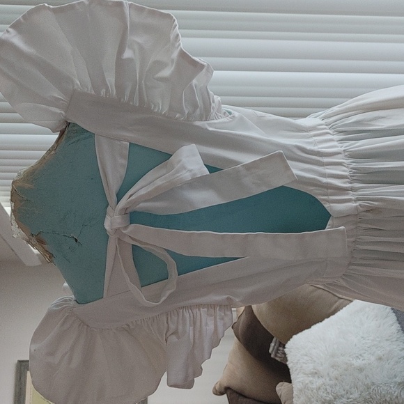 Making the cut beach backless wedding dress tiered M Project Runway pockets - Picture 7 of 14